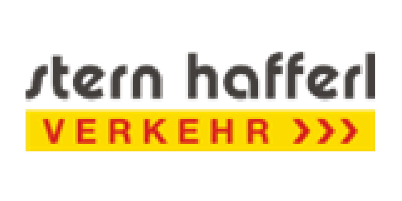 Stern Hafferl Verkehr Logo schwarz und rot auf gelb