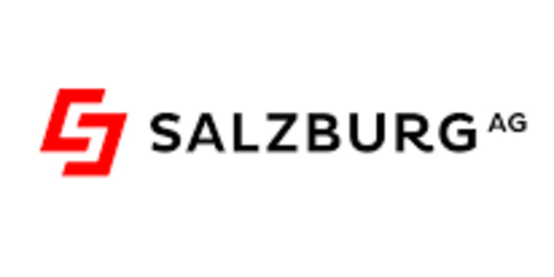 salzburg AG Logo Schwarz mit rotem Zeichen