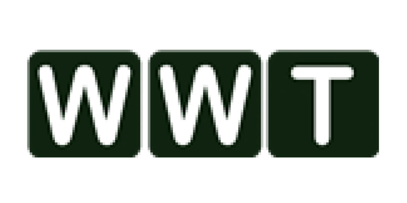 WWT Logo weiß auf schwarzen Kästen