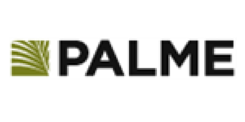 Palme Logo schwarz mit gelb-grünem Zeichen