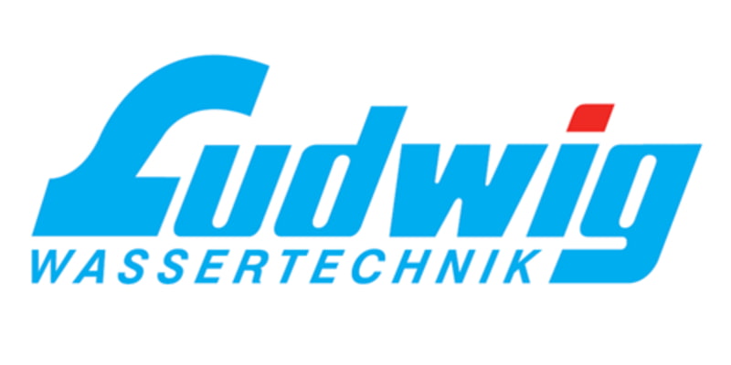 Ludwig Wassertecnik Logo hellblau und rot