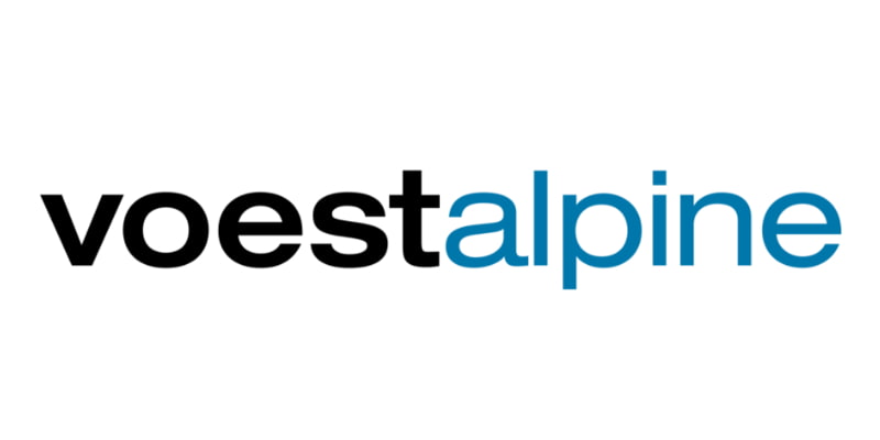 Voestalpine Logo schwarz und blau