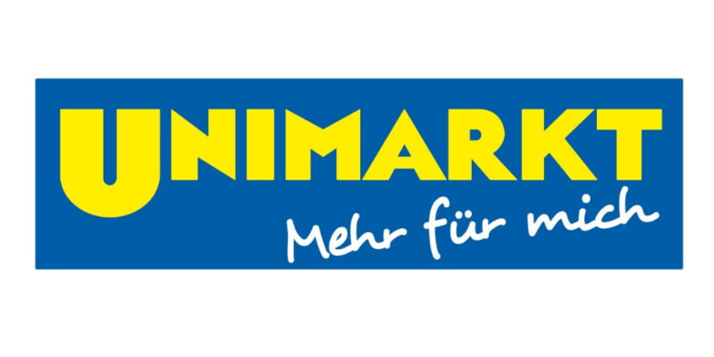 Unimarkt Logo gelb auf Blau