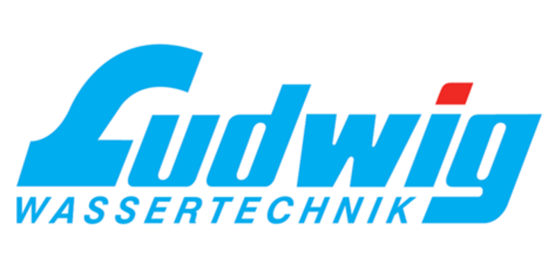 Ludwig Wassertecnik Logo hellblau und rot