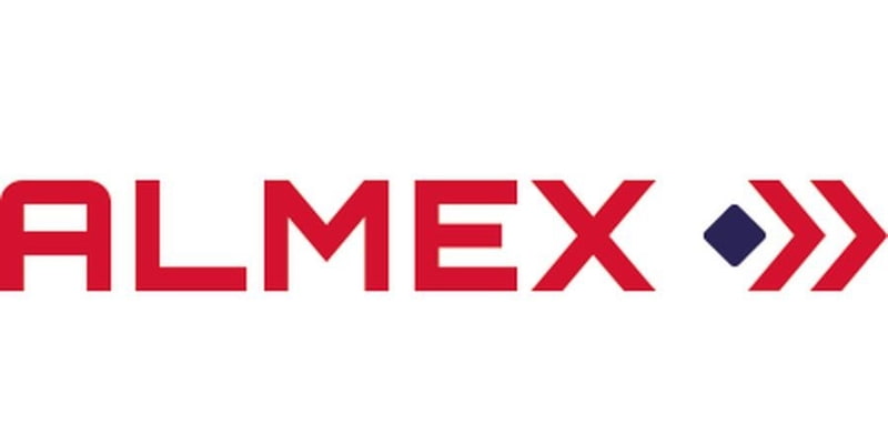 Almex Logo rot auf weißem Hintergrund