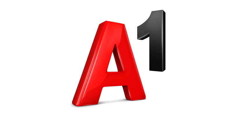 A1 Logo rot schwarz auf weißem Hintergrund