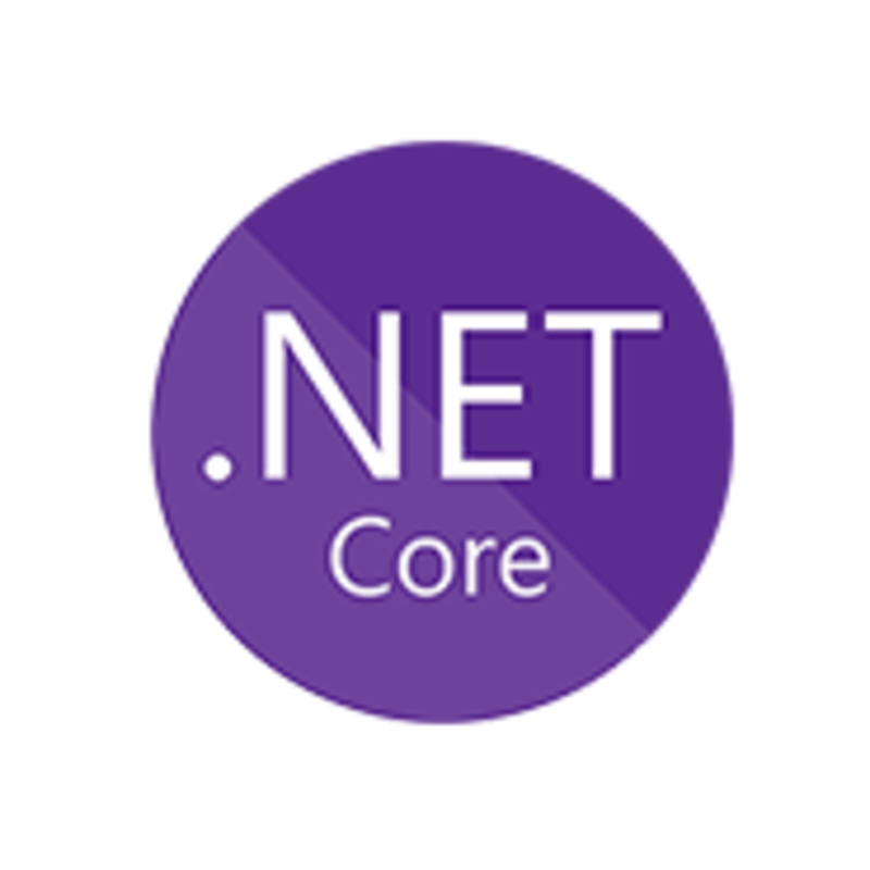 .NET Core Logo weiß auf Lila Kreis