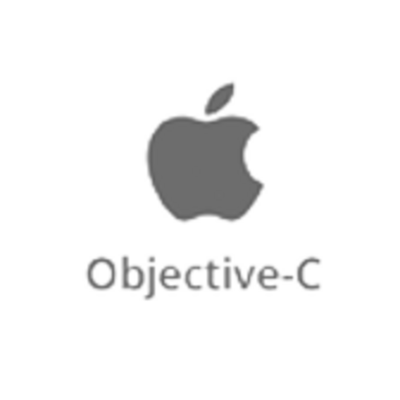 Objective C objective c logo, angebissener Apfel grau