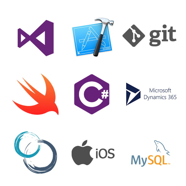Sammlung aus Technologie-Logos für Entwickler